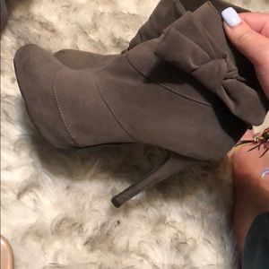 grey heeled booties